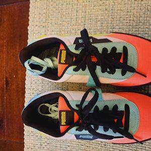 Puma Black and Orange Sneakers Dynamic Style